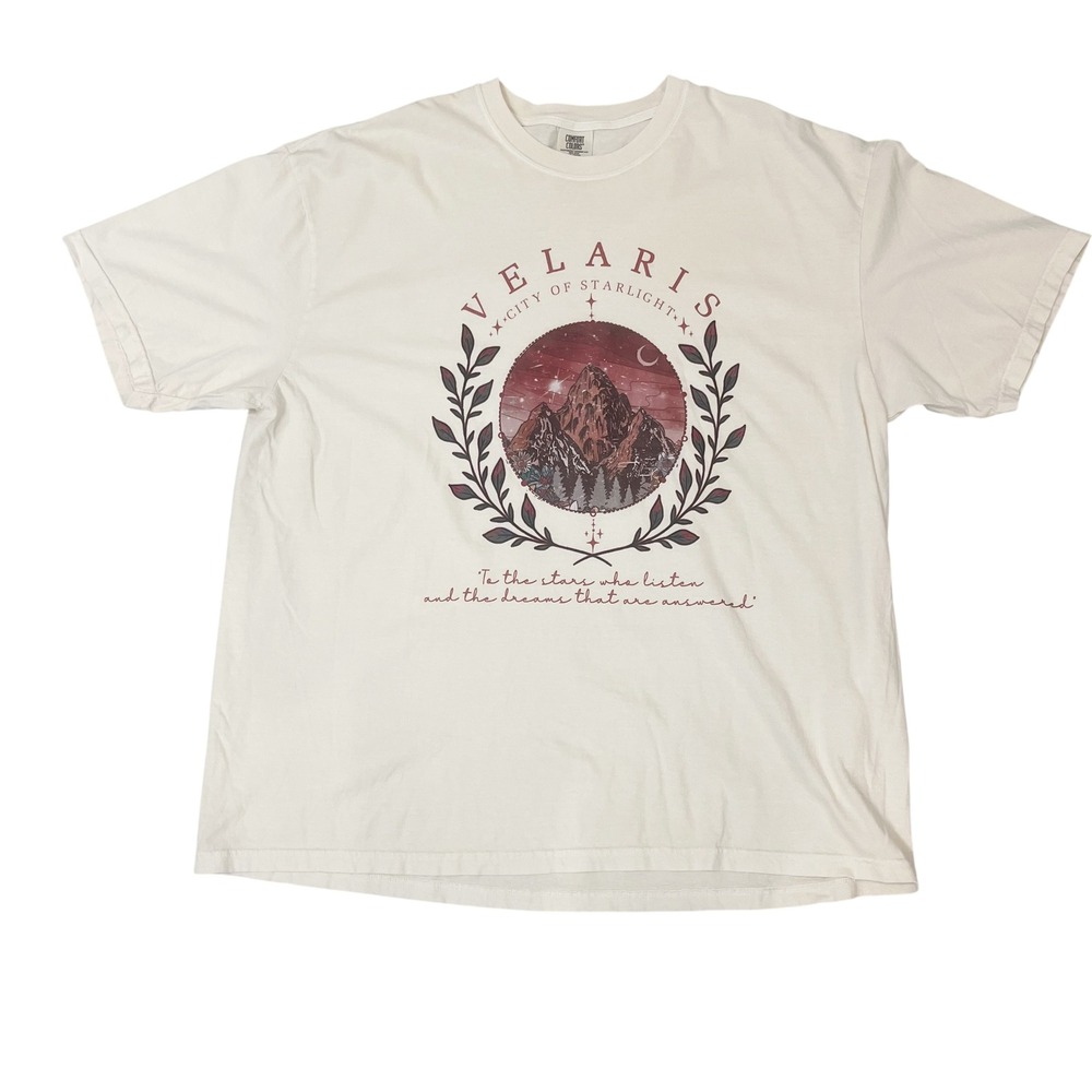 Velaris City of Starlight Tee Ivory 3XL ACOTAR Bookish BookTok Romantasy Comfort